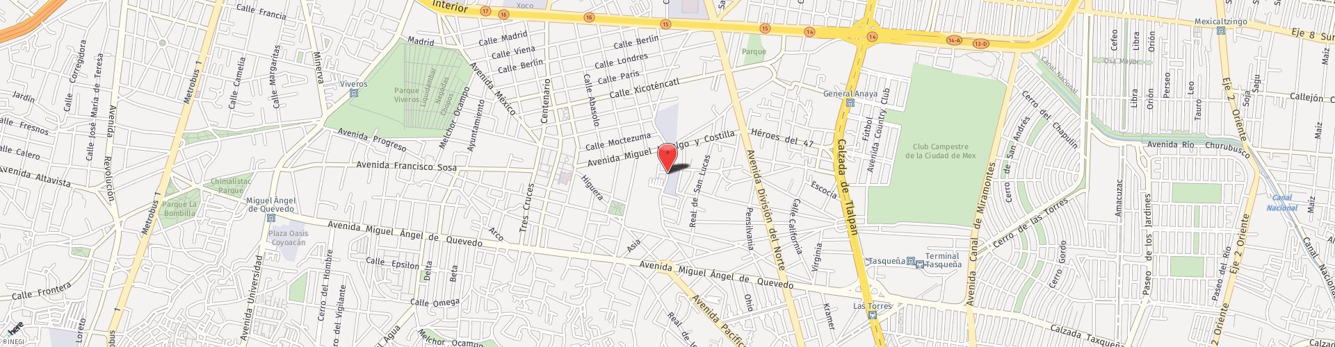 Location Map: Vicente Garcia Torres #46 Coyoacán, Mexico City 04330
